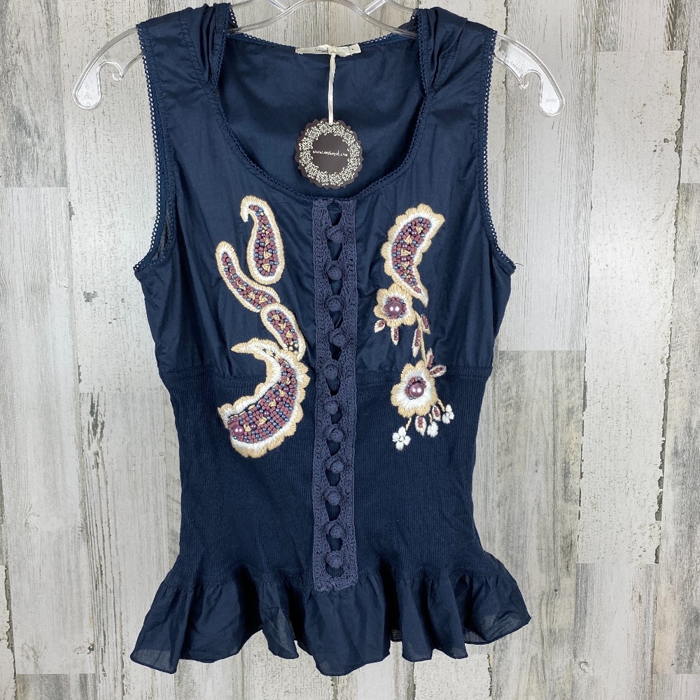 Hazel navy hooded tank size large NWT